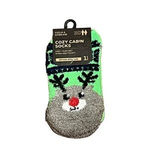Field & Stream Cozy Cabin Rudolph Youth Socks, NWT